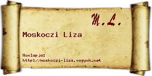 Moskoczi Liza névjegykártya